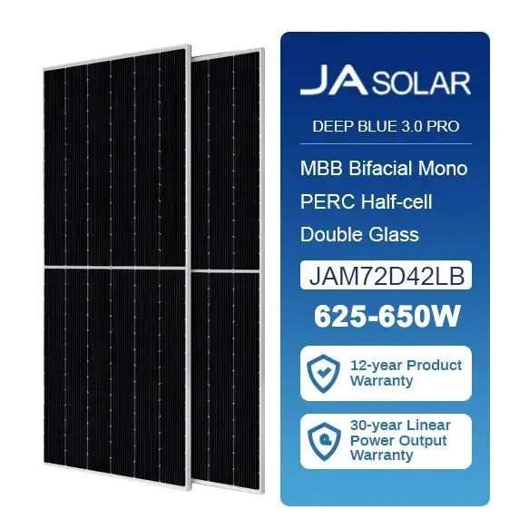 Panel Solar 640W JA Solar Bifacial JA-M72D42-640/LB