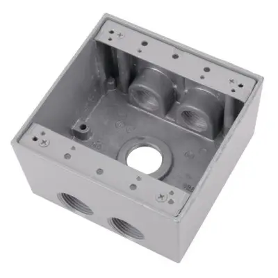 Caja 4x4 de 5 KO de 3/4" Gris WP