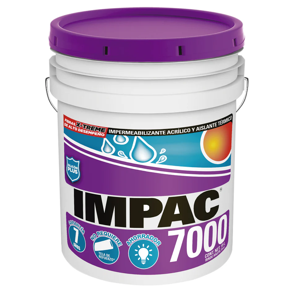 Impermeabilizante Fibratado 7000 Blanco Cubeta 19LT IMPAC