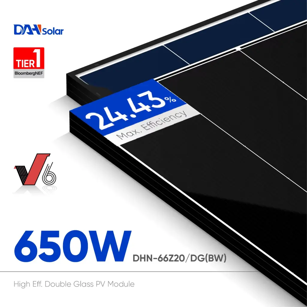 Panel Solar 650W DAH Solar Bifacial DHN-66Z20/DG