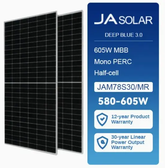 Panel Solar 595W JA Solar JAM78S30-595/MR