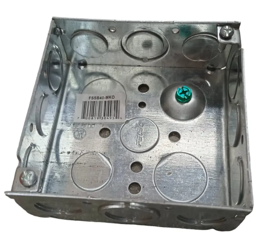 Caja Metálica 4x4 KO de 3/4" Profundidad de 1 1/2" 
