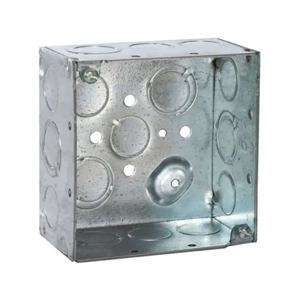 Caja Metálica 4 x 4 KO de 3/4" Profunda de 2-1/8" Cuadrada