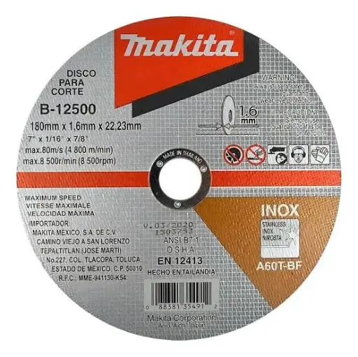 [171561] Disco de Corte Acero Inoxidable 1.6mm 7"